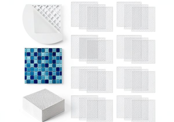 Mosaic Mesh Tile Backing HAOPENGYOU 12x12 Inch 24 Pack Strong Adhesive-0