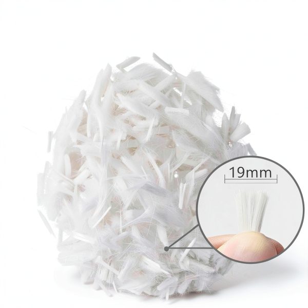 Fabbay 4 Pack 8.8 LB Fiberglass for Concrete Cement Fiber Additive, Mortar Anti Seepage Reinforcement Glass Chopped Strand for Garden Wall Build Anti Cracking White Concrete Mix, 3/4, 19 mm (8.8 lb)-1