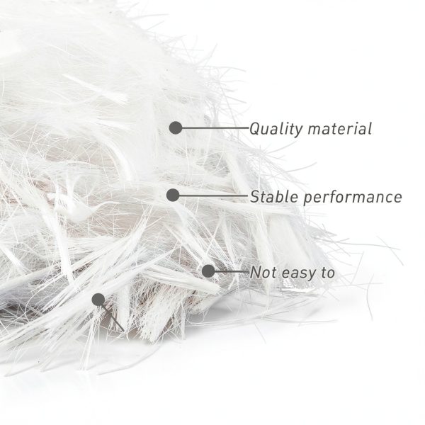 Fabbay 4 Pack 8.8 LB Fiberglass for Concrete Cement Fiber Additive, Mortar Anti Seepage Reinforcement Glass Chopped Strand for Garden Wall Build Anti Cracking White Concrete Mix, 3/4, 19 mm (8.8 lb)-2